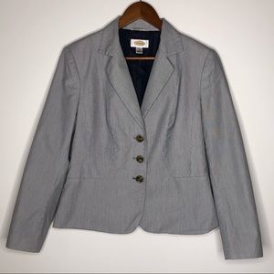 Talbots Pinstripe Italian Fabric 3 Button Blazer